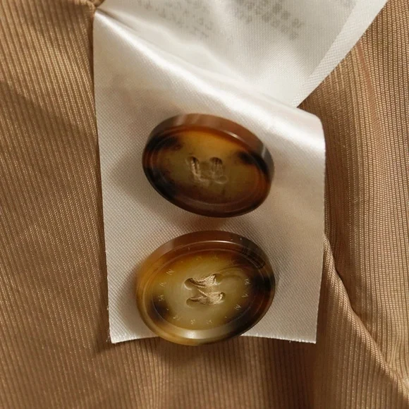 H&M Men’s Trench Car Coat 42R Tan Long Overcoat Collared Winter Jacket - Picture 11 of 11